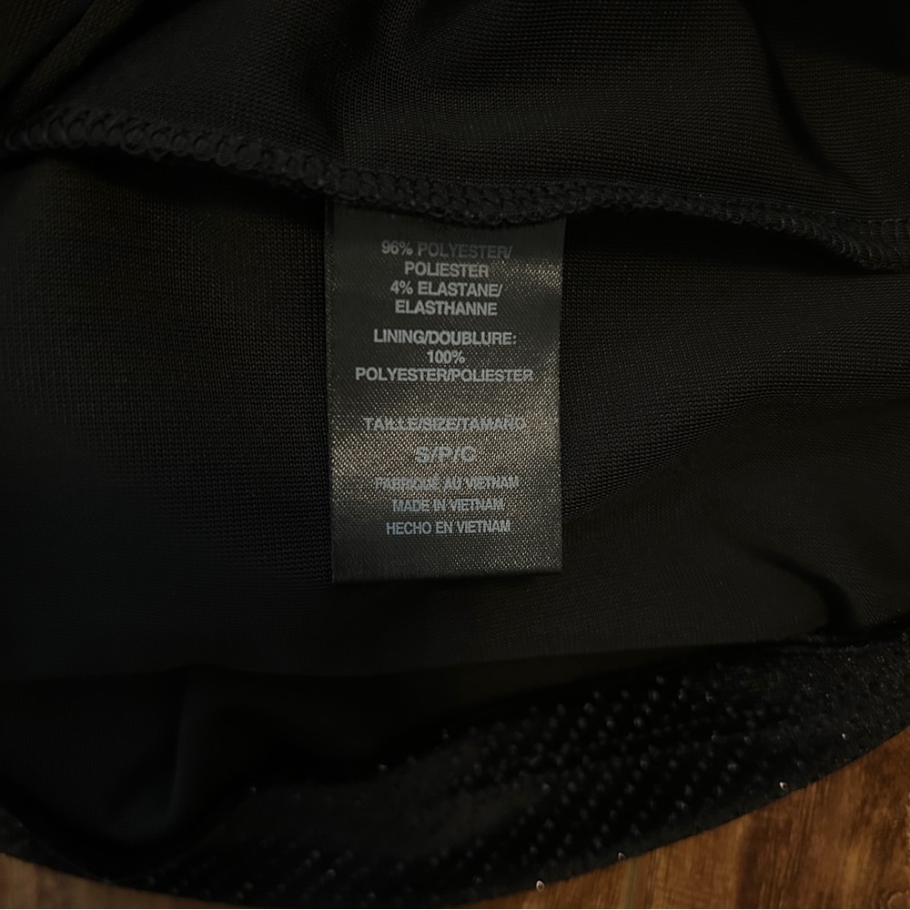 NWOT Suzy Shier sparkly black velvet bodycon dress small midi length strapsvneck - Picture 7 of 10